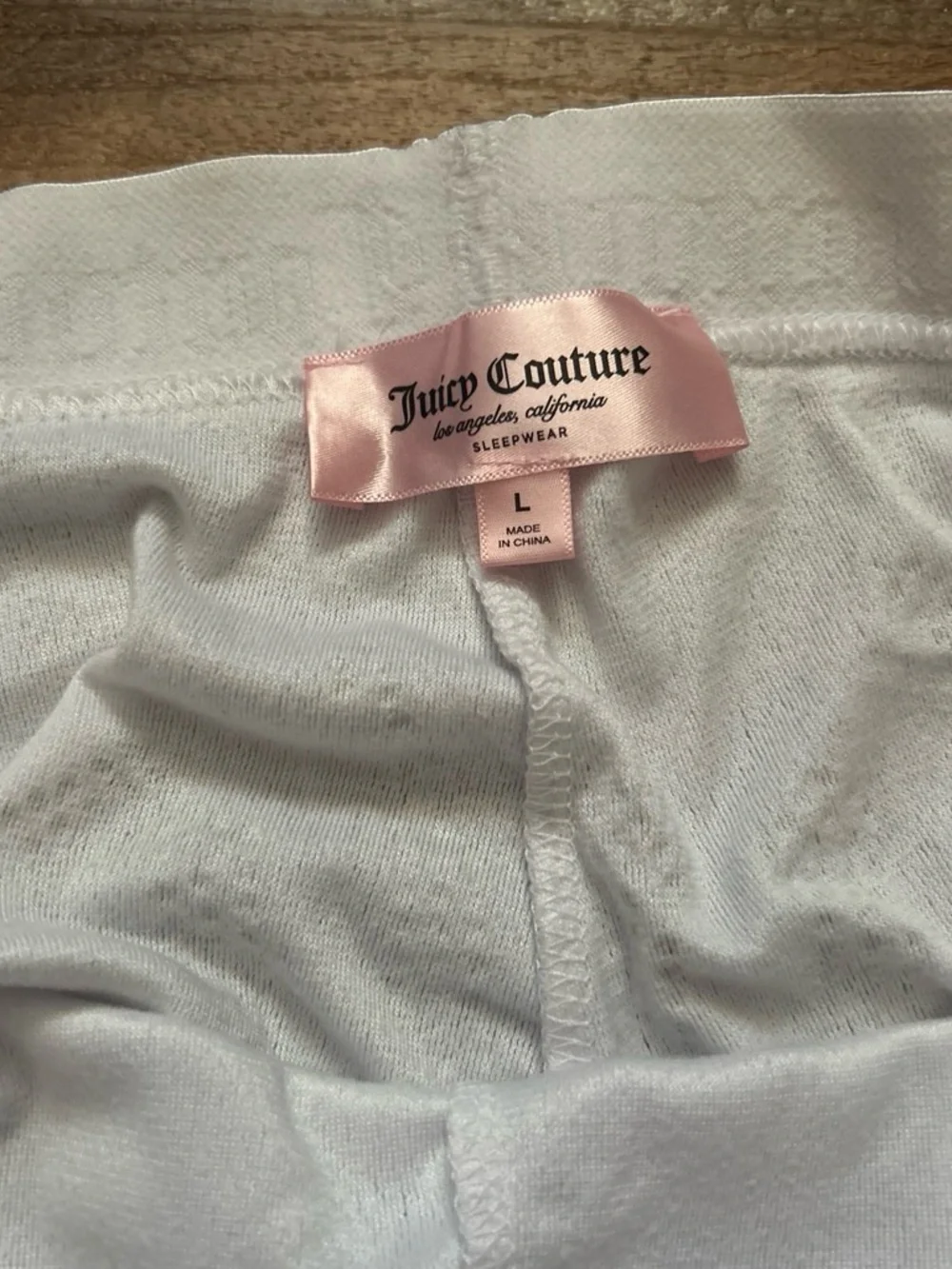 Juicy Couture White Velour Shorts with Embossed Waistband